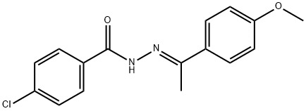 4-chloro-N'-[(1E)-1-(4-methoxyphenyl)ethylidene]benzohydrazide 结构式