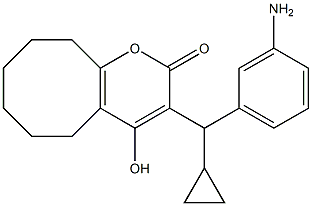 3-((3-氨基苯基)(环丙基)甲基)-4-羟基-5,6,7,8,9,10-六氢-2H-环辛四烯并[B]吡喃-2-酮 结构式