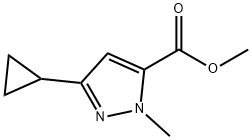 3-环丙基-1-甲基-1H-吡唑-5-羧酸甲酯 结构式