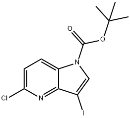5-Chloro-3-iodo-pyrrolo[3,2-b]pyridine-1-carboxylic acid tert-butyl ester 结构式
