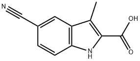 5-氰基-3-甲基-1H-吲哚-2-羧酸 结构式