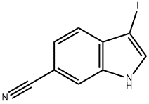 3-iodo-1H-indole-6-carbonitrile 结构式