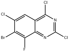 7-溴-2,4,6-三氯-8-氟喹唑啉 结构式