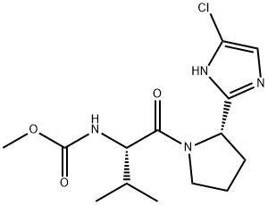 methyl(S)-1-((S)-2-(5-chloro-1H-imidazol-2-yl)pyrrolidin-1-yl)-3-methyl-1-oxobutan-2-ylcarbamate 结构式