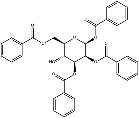 BETA-D-吡喃甘露糖 1,2,3,6-四苯甲酸酯 结构式