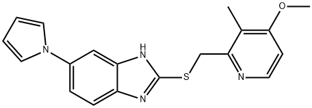 2-[[(4-甲氧基-3-甲基-2-吡啶基)甲基]硫基]-6-(1H-吡咯-1-基)-1H-苯并咪唑 结构式