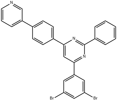 4-(3,5-二溴)-2-嘧啶-6(4 -(吡啶-3-基)苯基)嘧啶 结构式