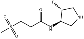 N-((3R,4R)-4-fluoropyrrolidin-3-yl)-3-(methylsulfonyl)propanamide 结构式