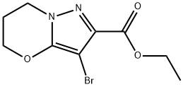 ethyl3-bromo-6,7-dihydro-5H-pyrazolo[5,1-b][1,3]oxazine-2-carboxylate 结构式