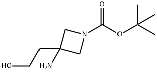 3-氨基-3-(2-羟乙基)氮杂环丁烷-1-羧酸叔丁酯 结构式