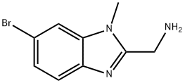 (6-bromo-1-methyl-1H-1,3-benzodiazol-2-yl)methanamine 结构式