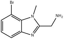 (7-bromo-1-methyl-1H-1,3-benzodiazol-2-yl)methanamine 结构式