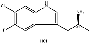 (S)-1-(6-Chloro-5-fluoro-1H-indol-3-yl)propan-2-amine hydrochloride 结构式