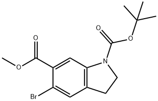 1-tert-Butyl 6-methyl 5-bromoindoline-1,6-dicarboxylate 结构式