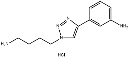 3-[1-(4-氨基丁基)-1H-1,2,3-三氮唑-4-基]苯胺三盐酸盐 结构式