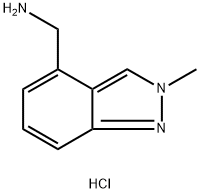 (2-methyl-2h-indazol-4-yl)methanamine hydrochloride 结构式