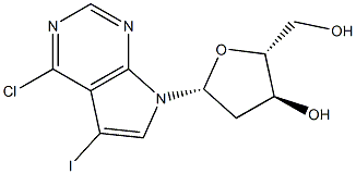 (2R,3S,5R)-5-(4-Chloro-5-iodo-7H-pyrrolo[2,3-d]pyrimidin-7-yl)-2-(hydroxymethyl)tetrahydrofuran-3-ol 结构式