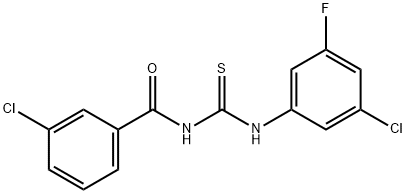 3-chloro-N-(3-chloro-5-fluorophenylcarbamothioyl)benzamide 结构式