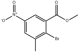 2-溴-3-甲基-5-硝基苯甲酸甲酯 结构式