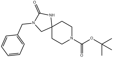 3-苄基-2-氧代-1,3,8-三氮杂螺[4.5]癸烷-8-羧酸叔丁酯 结构式