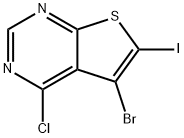 5-溴-4-氯-6-碘代噻吩并[2,3-D]嘧啶 结构式