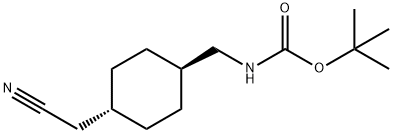 TRANS-4-N-BOC-AMINOMETHYL-1-CYCLOHEXANE ACETONITRILE 结构式