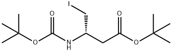 (S)-3-(BOC-氨基)-4-碘丁酸叔丁酯 结构式