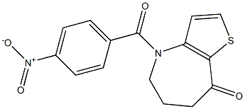 4-(4-nitrobenzoyl)-6,7-dihydro-4H-thieno[3,2-b]azepin-8(5H)-one 结构式