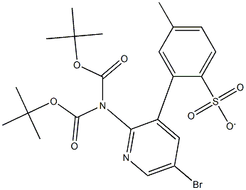 2-(二(叔丁氧羰基)氨基)-5-溴吡啶-3-yl4-甲基苯磺酸酯 结构式