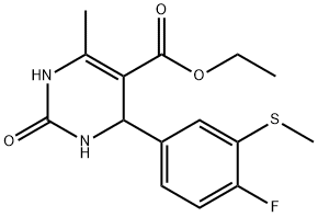 Ethyl 4-(4-fluoro-3-methylthiophenyl)-6-methyl-2-oxo-1,2,3,4-tetrahydropyrimidine-5-carboxylate 结构式