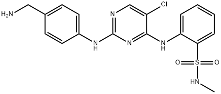 2-[[2-[[4-(氨甲基)苯基]氨基]-5-氯-4-嘧啶基]氨基]-N-甲基苯磺酰胺 结构式