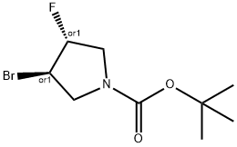 tert-butyl trans-3-bromo-4-fluoropyrrolidine-1-carboxylate 结构式