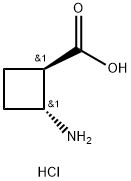 trans-2-aminocyclobutane-1-carboxylic acid hydrochloride 结构式