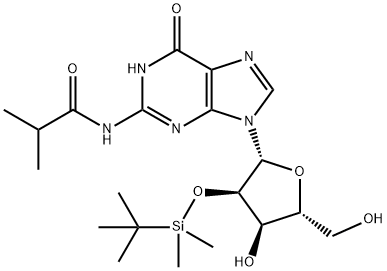 2'-O-(叔丁基二甲基硅烷基)-N-异丁酰基鸟苷 结构式