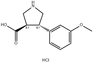 (3S,4R)-4-(4-甲氧基苯基)吡咯烷-3-羧酸盐酸盐 结构式