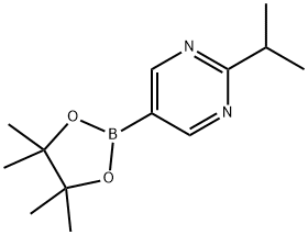 2-异丙基-5-(4,4,5,5-四甲基-1,3,2-二氧硼杂环戊烷-2-基)嘧啶 结构式