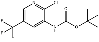 (2-氯-5-(三氟甲基)吡啶-3-基)氨基甲酸叔丁酯 结构式