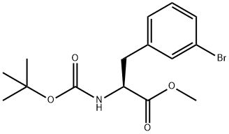 3-(3-溴苯基)-2-(叔丁氧羰基)氨基)丙酸甲酯 结构式