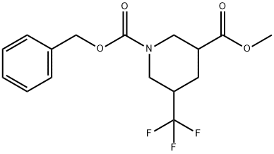 1-benzyl 3-methyl 5-(trifluoromethyl)piperidine-1,3-dicarboxylate 结构式