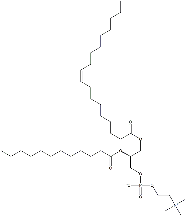 1-油酰-2-月桂酰基卵磷脂 结构式