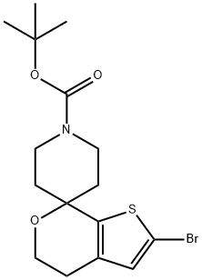 tert-butyl 2'-bromo-4',5'-dihydrospiro[piperidine-4,7'-thieno[2,3-c]pyran]-1-carboxylate 结构式