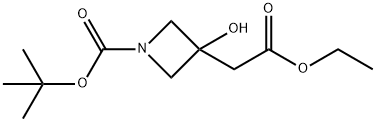 Tert-Butyl 3-(2-Ethoxy-2-Oxoethyl)-3-Hydroxyazetidine-1-Carboxylate 结构式