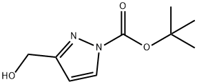 3-(羟甲基)-1H-吡唑-1-羧酸叔丁酯 结构式
