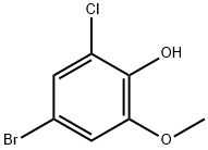 2-氯-4-溴-6-甲氧基苯酚 结构式