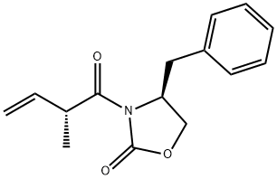 (S)-4-benzyl-3-((R)-2-methylbut-3-enoyl)oxazolidin-2-one 结构式