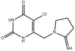 5-氯-6-[(2-亚氨基-1-吡咯烷基)甲基]-2,4(1H,3H)-嘧啶二酮 结构式