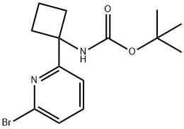 (1-(6-溴吡啶-2-基)环丁基)氨基甲酸叔丁酯 结构式