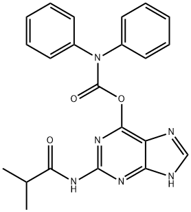 二苯基氨基甲酸 2-[(2-甲基-1-氧代丙基)氨基]-1H-嘌呤-6-基酯 结构式