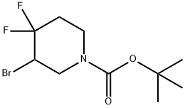 tert-butyl 3-bromo-4,4-difluoropiperidine-1-carboxylate 结构式