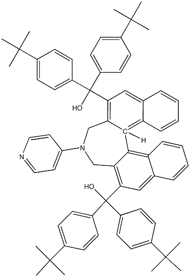 (<I>S</I>)-[4-(吡啶-4-基)-4,5-二氢-3<I>H</I>-二萘并[2,1-<I>C</I>:1',2'-<I>E</I>]氮杂卓-2,6-二基]双[双[4-(叔丁基)苯基]甲醇] 结构式